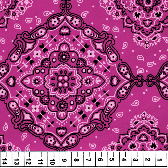 Tecido Bandana Rosa 100% Algodão Larg150cm