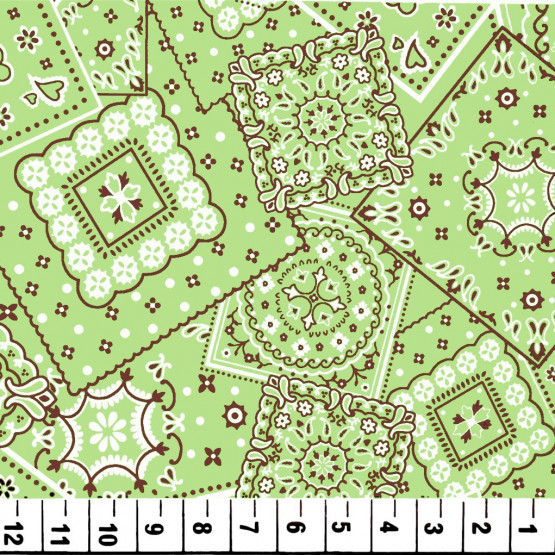 Tricoline Bandana Verde Marrom Larg 150cm 100%algodão 112gr/m2