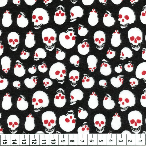 Tecido Bandana Caveira Caveirusca Branca e Fundo PretoLarg147cm 100% Algodão promoção de R$ 26,90 por