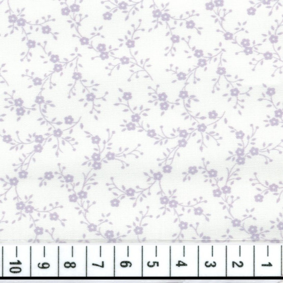 Tecido Tricoline Floral Liberty Lina Lilás Branco Larg 140cm 100%algodão 112gr/m2 promoção de R$ 26,90 por