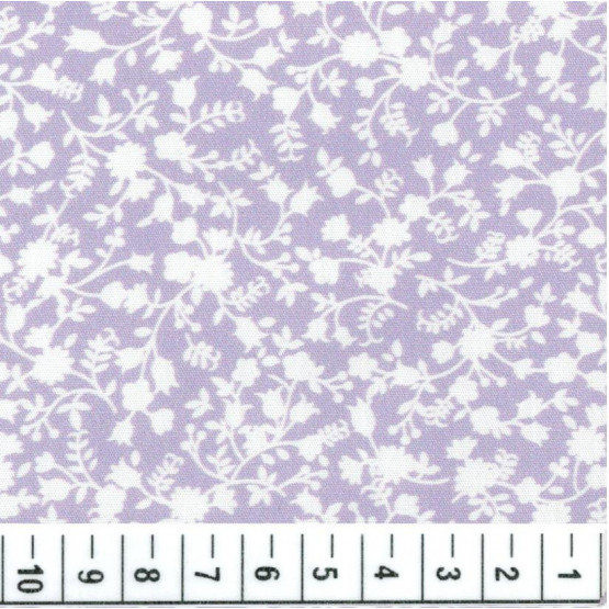 Tricoline floral liberty -Lucca- lilas e branco 100%algodão promoção de R$ 26,90 por