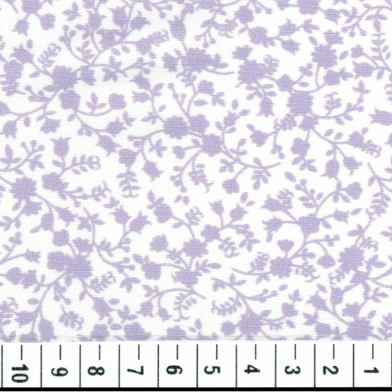 Tricoline floral liberty -Lucca- lilas e branco 100%algodão promoção de R$ 26,90 por
