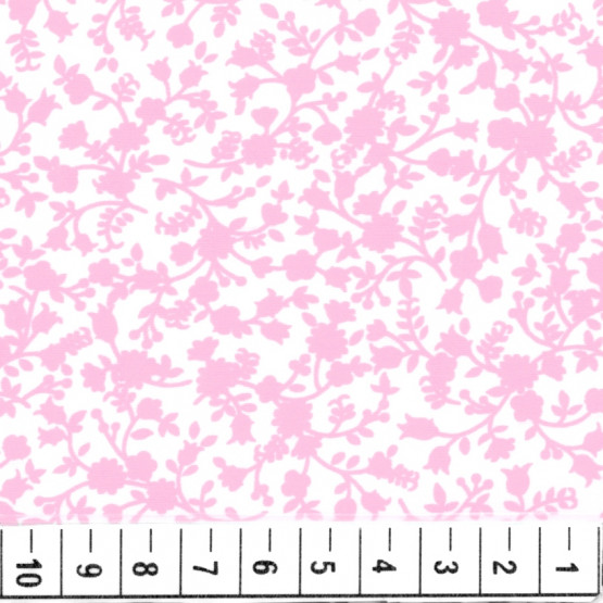Tecido Tricoline Floral Liberty Lucca Rosa Branco Larg 140cm 100%algodão