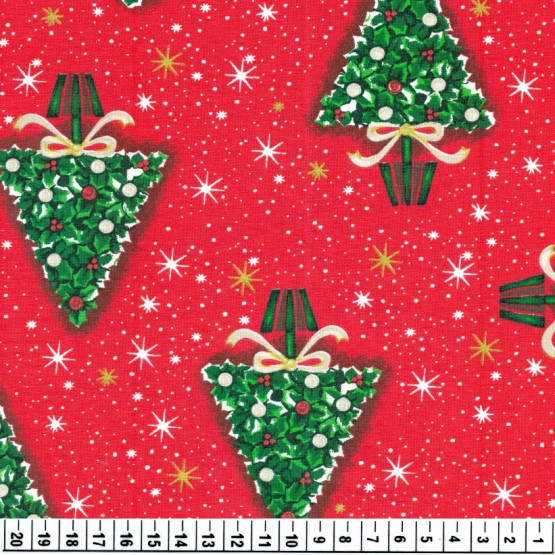 Tricoline Natal - Agnes -Larg. 140cm 100%algodão Preço por Metro