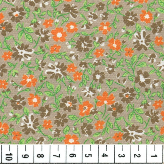 Tecido Tricoline Floral Liberty Ixia  Fdo Bge  larg140cm 100%algodão promoção de R$ 26,90 por