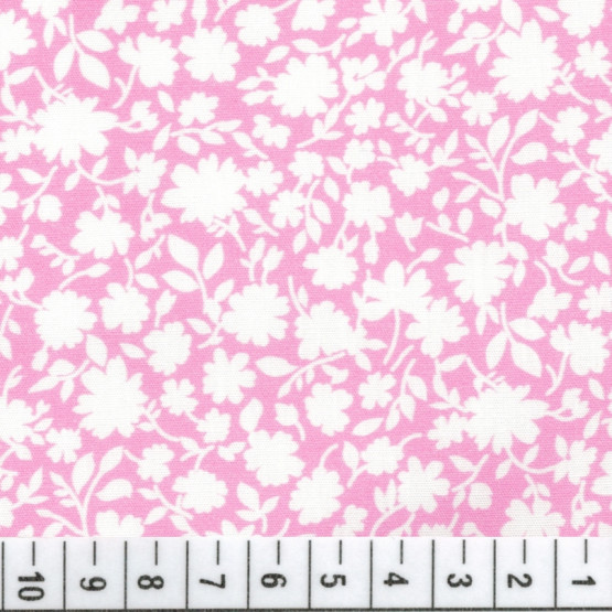 Tecido Tricoline Floral Liberty Gardenia Rosa Branco Larg140cm 100%algodão promoção de R$ 26,90 por