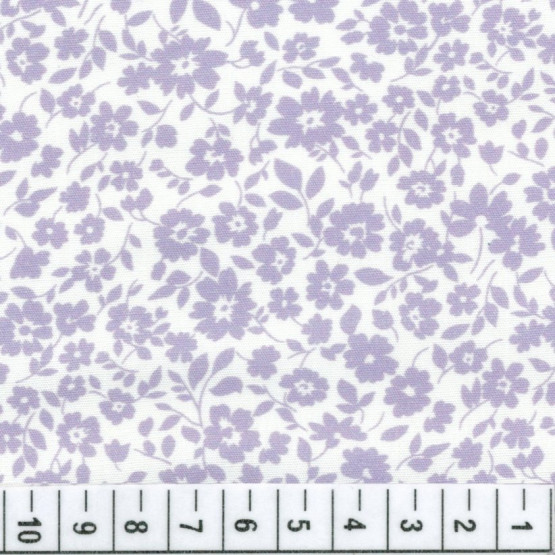 Tricoline floral liberty -Gardenia- lilas e branco 100%algodão