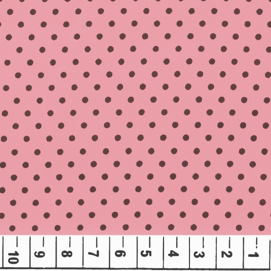 Tricoline bola marrom e fundo rosa larg 140cm 100%algodão