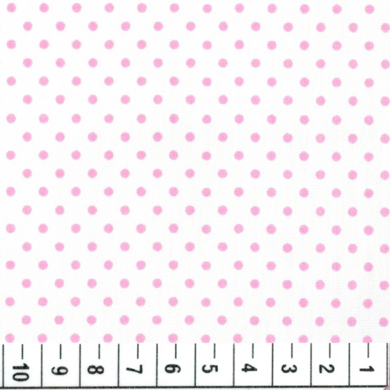 Tricoline Bolinhas rosas e brancas -Arinete-larg 140cm 100%algodão