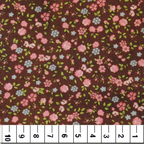 Tecido Tricoline Floral Liberty Marrom Rosa Azul Verde Larg 140cm 100% algodão promoção de R$ 26,90 por