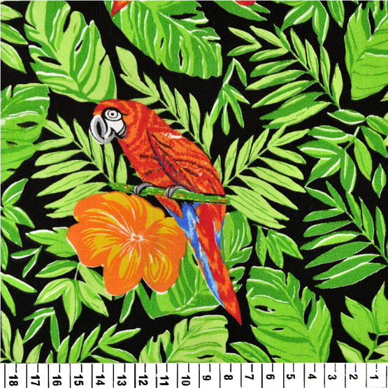 Tricoline estampada tucano arara 100% algodão