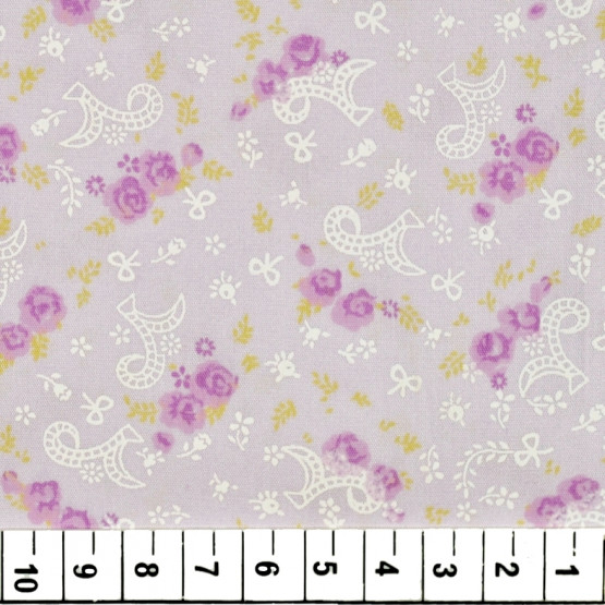 Tricoline estampada floral Lilas100% algodão