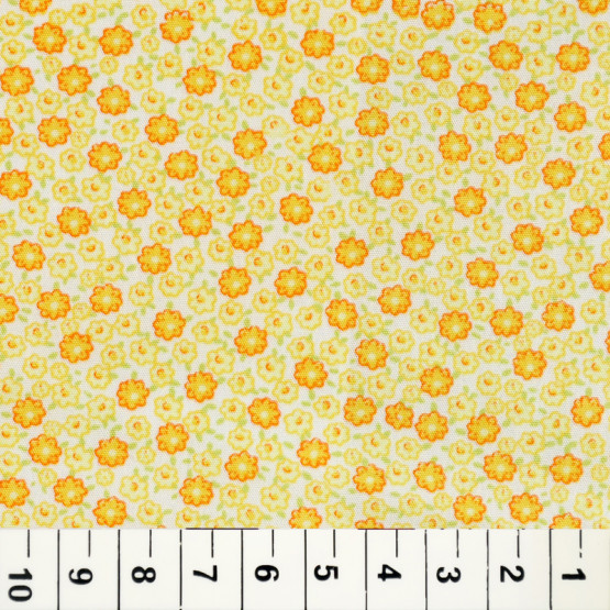 Tricoline estampada floral amarelo 100% algodão