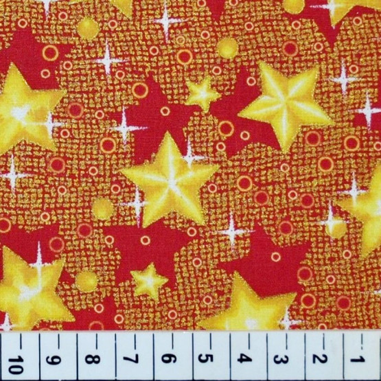 Tricoline estampa Natal Estrelas  100% algodão
