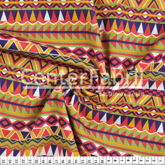 Tecido Tricoline Est Coleção Andina -composê Geométrico Lhamas Largura 150cm 100%Algodão 115gr/m² Conserv1-J/2-2/3-2/