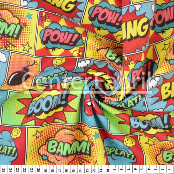 Tecido Tricoline Est Coleção Pop Art Ilustração Larg.150cm 100%Algodão 115gr/m² Conserv1-J/2-2/3-2/