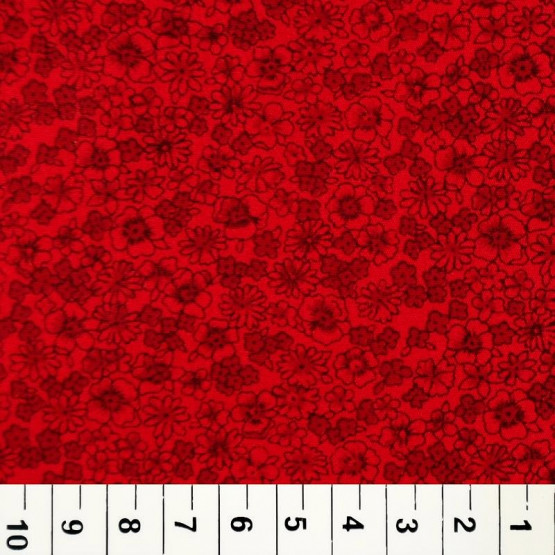 Tricoline estampada floral vermelho 100% algodão
