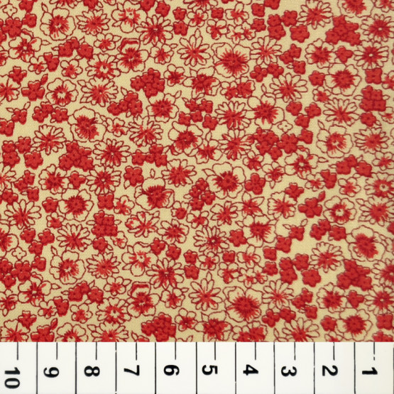 Tricoline estampada floral vermelho 100% algodão