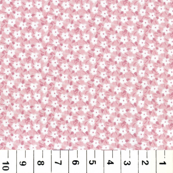 Tricoline estampada floral rosa 100% algodão