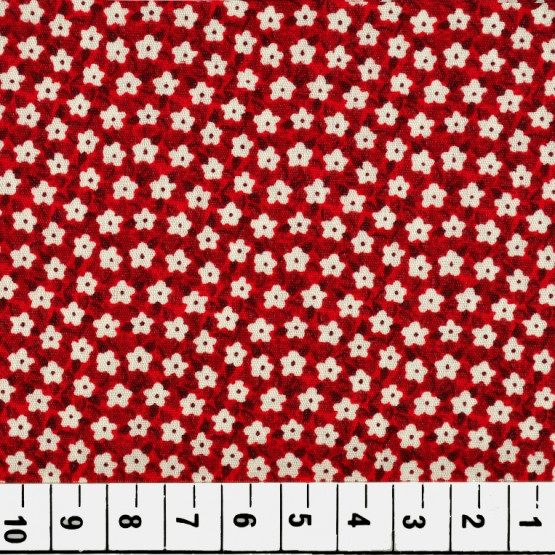 Tricoline estampada floral vermelho 100% algodão