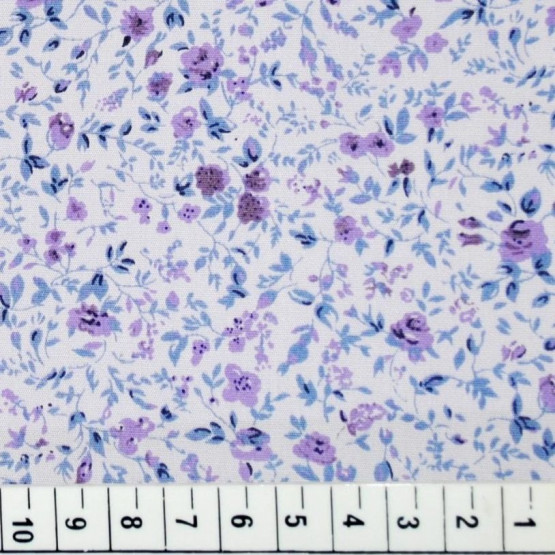 Tricoline estampada floral Lilas 100%algodão
