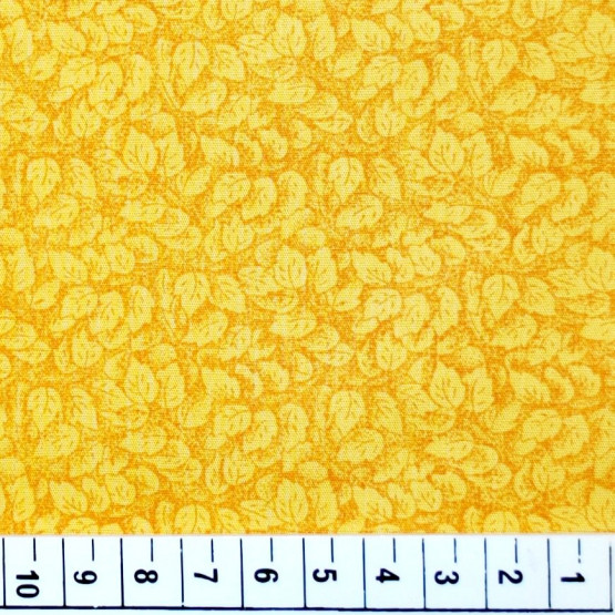 Tricoline estampada folhas tomtom amarelo 100% algodão