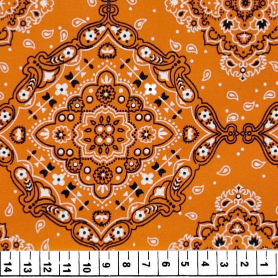 Tecido bandana laranja 100% algodão