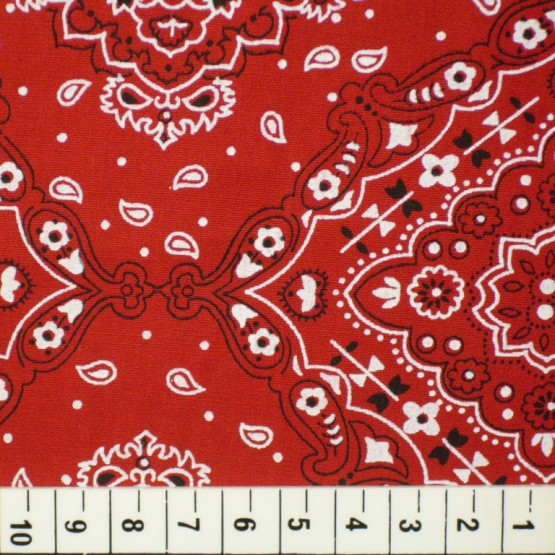 Tecido bandana vermelha larg 150cm 100% algodão