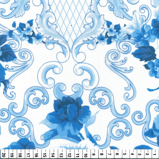 Tecido Tricoline Azulejo Português100% algodão