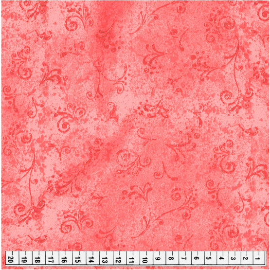 Tecido Tricoline Estampa Arabesco Textura 50 tons Vermelho Larg1,50m 100%Algodão