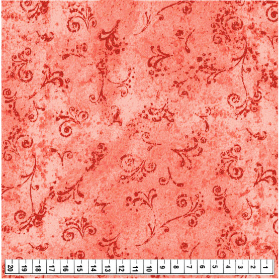 Tecido Tricoline Estampa Arabesco Textura 50 tons Vermelho Escuro Larg1,50m 100%Algodão