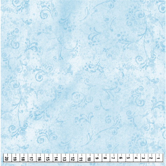 Tecido Tricoline Estampa Arabesco Textura 50 tons Azul Claro Larg1,50m 100%Algodão