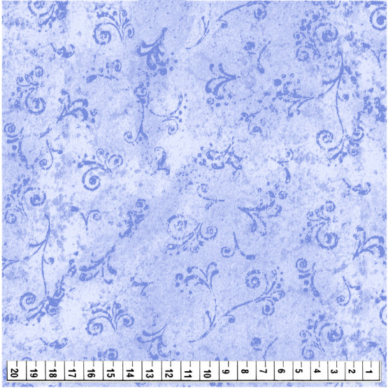 Tecido Tricoline Estampa Arabesco Textura 50 tons Azul Médio Larg1,50m 100%Algodão