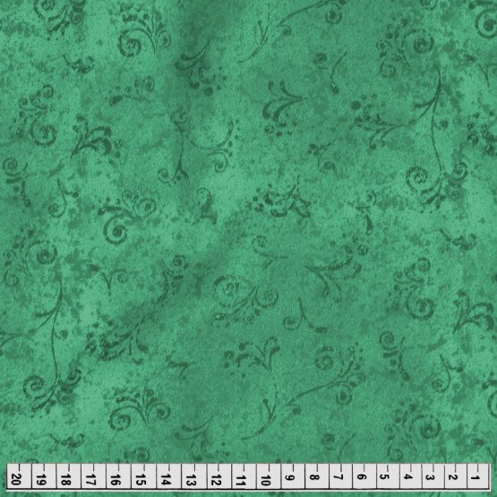 Tecido Tricoline Estampa Arabesco Textura 50 tons Verde Escuro Larg1,50m 100%Algodão