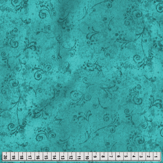 Tecido Tricoline Estampa Arabesco Textura 50 tons Verde Jade Larg1,50m 100%Algodão