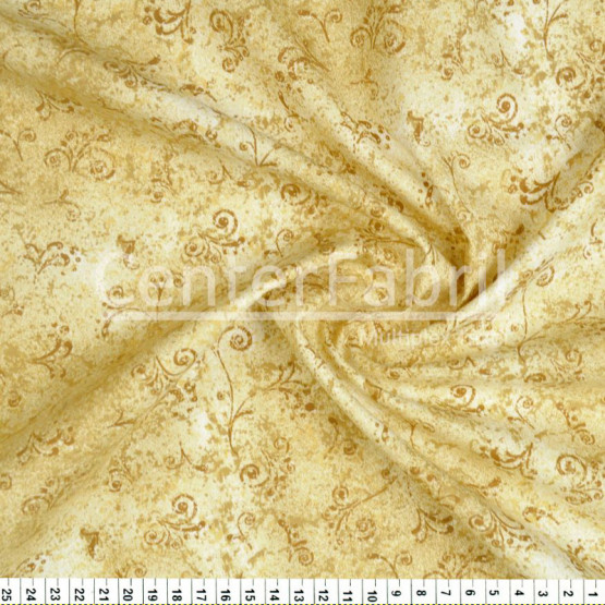 Tecido Tricoline Estampa Arabesco Textura 50 tons Verde Cana Larg1,50m 100%Algodão