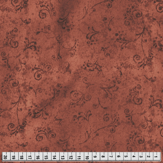 Tecido Tricoline Estampa Arabesco Textura 50 tons Castanho Larg1,50m 100%Algodão
