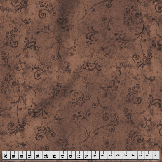 Tecido Tricoline Estampa Arabesco Textura 50 tons Café Larg1,50m 100%Algodão