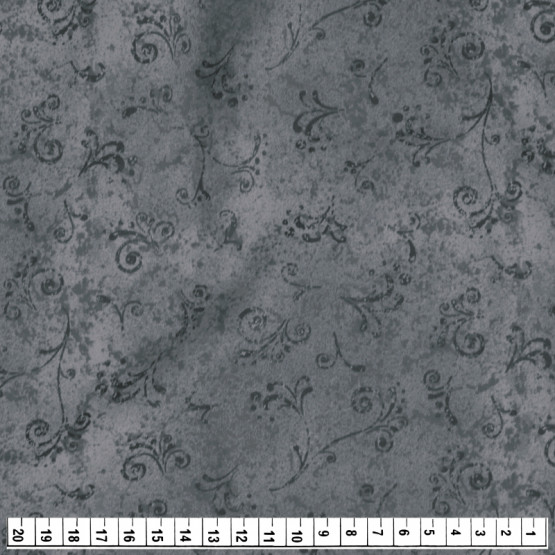 Tecido Tricoline Estampa Arabesco Textura 50 tons Cinza Chumbo Larg1,50m 100%Algodão