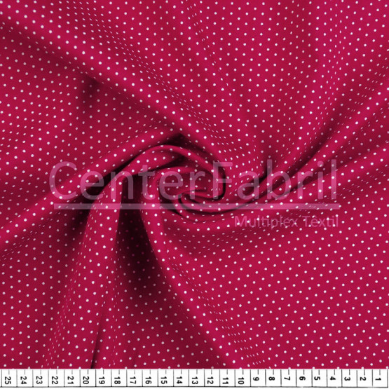 Tecido Tricoline Est Poá Branco Fundo Vermelho Largura 150cm 100%Algodão 115gr/m² Conserv1-J/2-2/3-2/