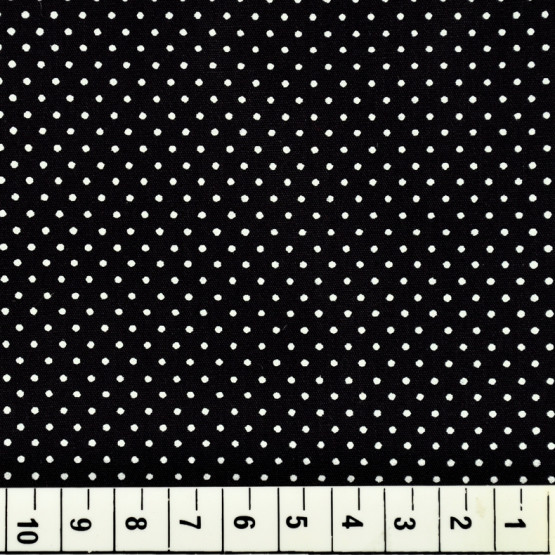 Tricoline estampada bolas -branca fundo preto 100% algodão