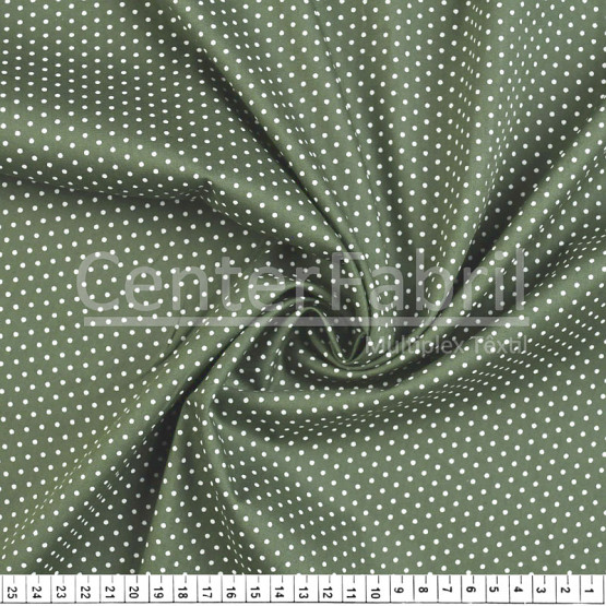 Tecido Tricoline Est Poá Branco Fundo Verde Escuro Largura 150cm 100%Algodão 115gr/m² Conserv1-J/2-2/3-2/