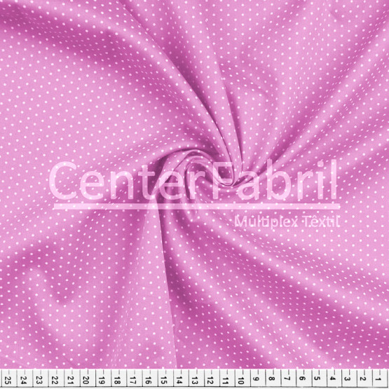 Tecido Tricoline Est Poá Branco Fdo Pink Largura 150cm 100%Algodão 115gr/m² Conserv1-J/2-2/3-2/