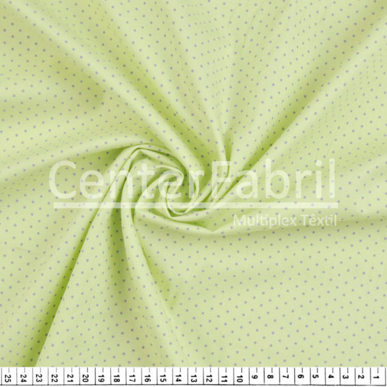 Tecido Tricoline Est Poá Lilás Fundo Verde Largura 150cm 100%Algodão 115gr/m² Conserv1-J/2-2/3-2/