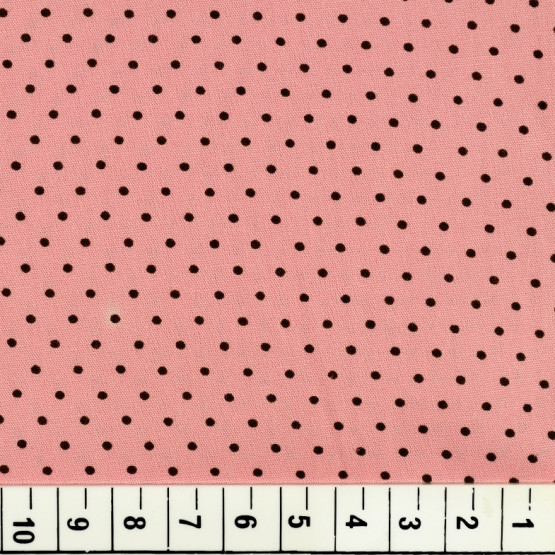 Tricoline estampada bolas -marrom fundo rosa 100% algodão