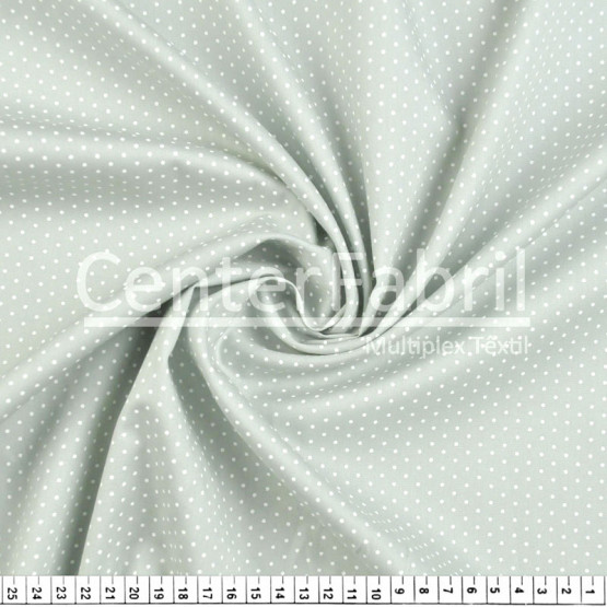 Tecido Tricoline Est Poá Branco Fundo Verde Malva Largura 150cm 100%Algodão 115gr/m² Conserv1-J/2-2/3-2/