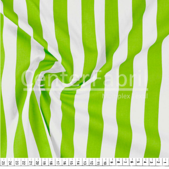Tecido Tricoline Listrado 2cm Largo Verde Larg.150cm 100%Algodão. Conserv1-I/2-2/3-2/5-3/6-2