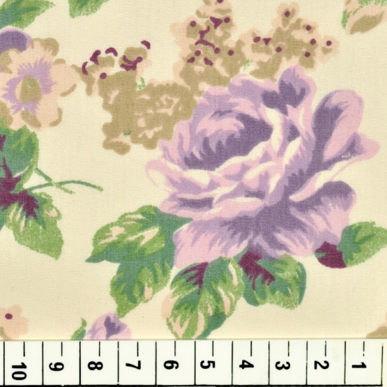 Tricoline estampada floral Lilas 100% algodão