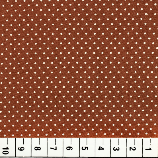Tricoline estampada micro bolas - branca fundo marrom100% algodão