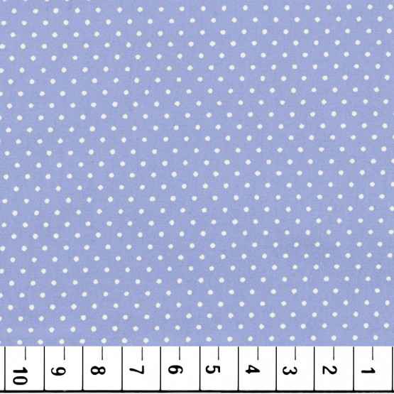 Tricoline estampada micro bolas - branca fundo azul 100% algodão